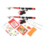 Lixada Fishing Rod Reel Combo Full Kit with 2PCS 2.1m Telescopic Fishing Rods 2PCS Spinning Reels Fishing Lures Hooks Y16446 (2.1 m Red) - Image 2