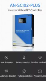 Anern 3.5KW/5.5KW Pure Sine Wave Solar Inverter 100A MPPT Hybrid Inverter 24V/48V 500VDC PV Input 230VAC Converter Hybrid Off Grid Inverter - Image 6