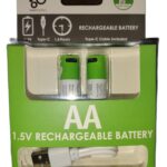 AA 1.5V Lithium Battery Rechargeable 2600mWh  with Type-C USB Charging Cable / Port (2pcs / set)