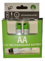 AA 1.5V Lithium Battery Rechargeable 2600mWh  with Type-C USB Charging Cable / Port (2pcs / set)