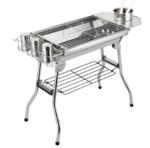 Foldable Stainless Steel BBQ Grill, Portable Charcoal Grill Barbecue, Camping Tabletop Grill for Outdoor Camping Cooking