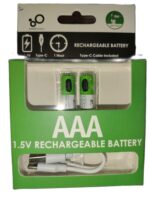 AAA 1.5V Lithium Battery Rechargeable 750mWh  with Type-C USB Charging Cable / port (2pcs / set)