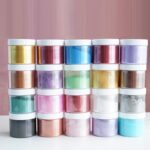 Mica Metallic Powder Pigment Art Craft DYI Epoxy Resin Pearl Color Pigment Cosmetic Grade Pearlescent Mica Powder, 200grams in bottle
