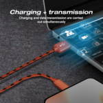 2 in 1 Micro USB Cable for Android for iPhone Charger 2.4A Nylon Braided USB Dual Charging Cable Cord - Image 4