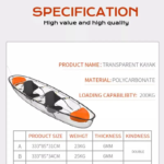 KAYAK, Double, Ttransparent complete with two paddles and acessories - Image 7