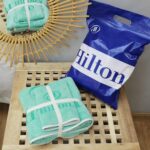 Hilton Face and Bath Towels 100% Polyester, Embroidered Logo Hilton Towels Set - Image 2