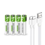 AAA 1.5V Lithium Battery Rechargeable 750mWh  with Type-C USB Charging Cable / port (2pcs / set) - Image 3