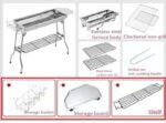 Foldable Stainless Steel BBQ Grill, Portable Charcoal Grill Barbecue, Camping Tabletop Grill for Outdoor Camping Cooking - Image 4